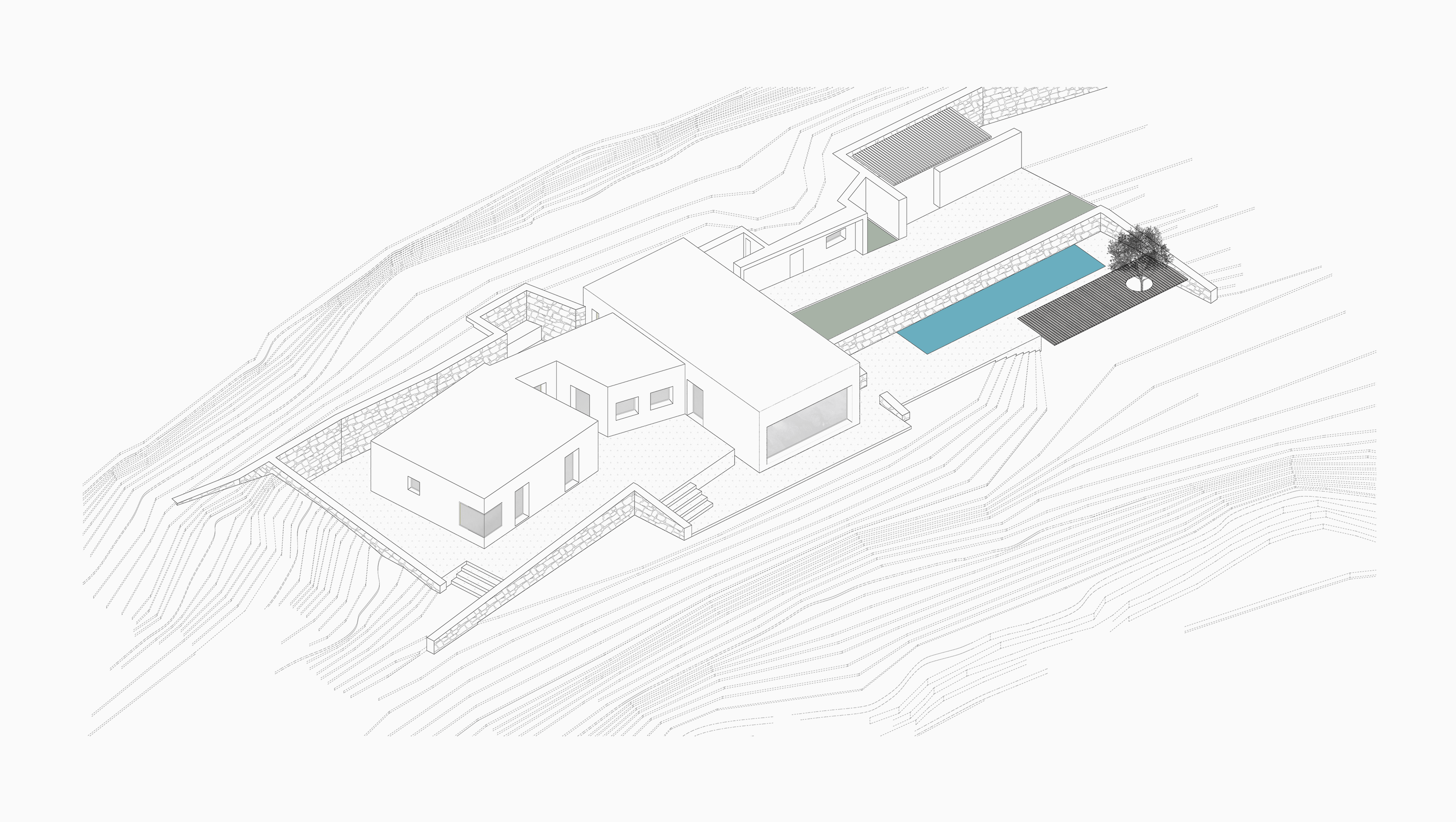 Evripiotis Architects-as-house-paros-evripiotis-architects-axonometric-view-new-AS House, Paros Island