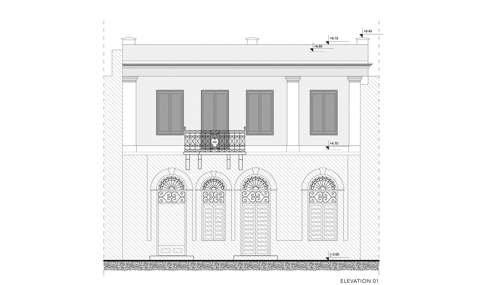 Evripiotis Architects-athena-suites-paros-evripiotis-architects-elevation01-new-Athena Suites, Paros Island