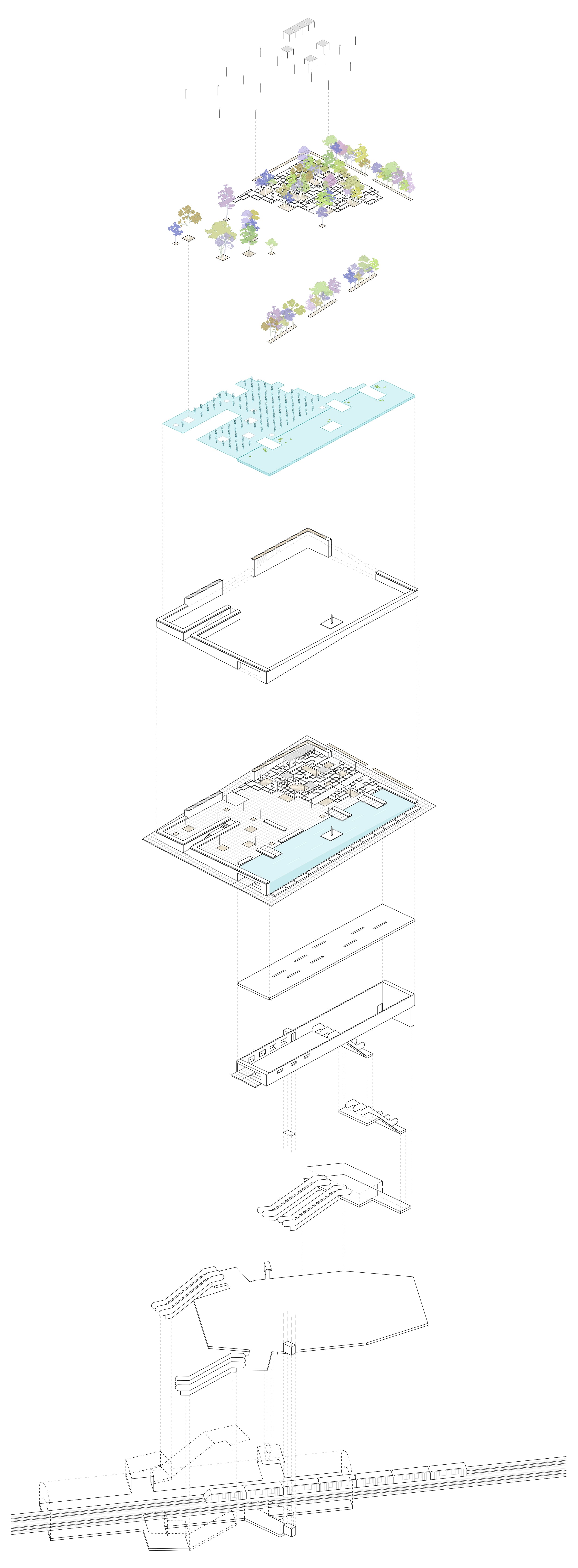 Evripiotis Architects-kolonaki-square-competition-honorable-mention-evripiotis-architects-axonometric-Kolonaki Square Competition, Athens